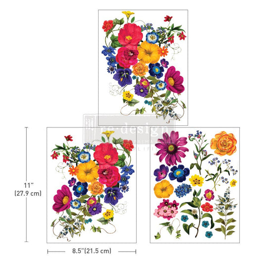 Floral Kiss 8.5"x11" (3-Sheets) - Redesign Decor Middy Transfer®