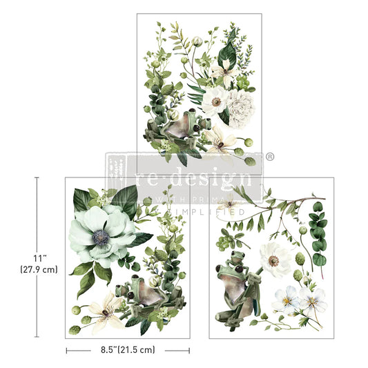 Froggy Meadow Greens 8.5inx11in (3-Sheets) - Redesign Decor Midi Transfer®