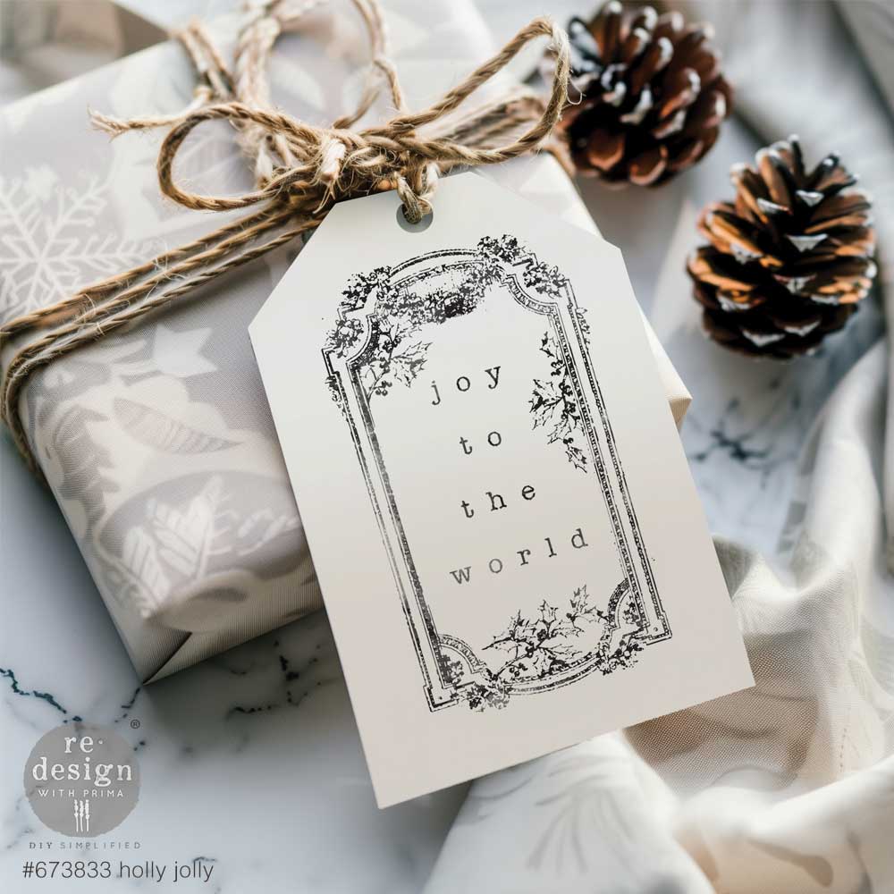 Holly Jolly 8"x11" - Decor Clear Stamp