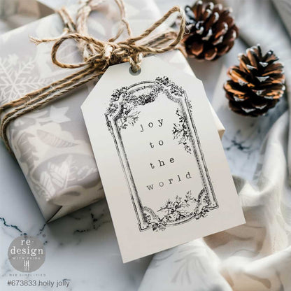 Holly Jolly 8"x11" - Decor Clear Stamp