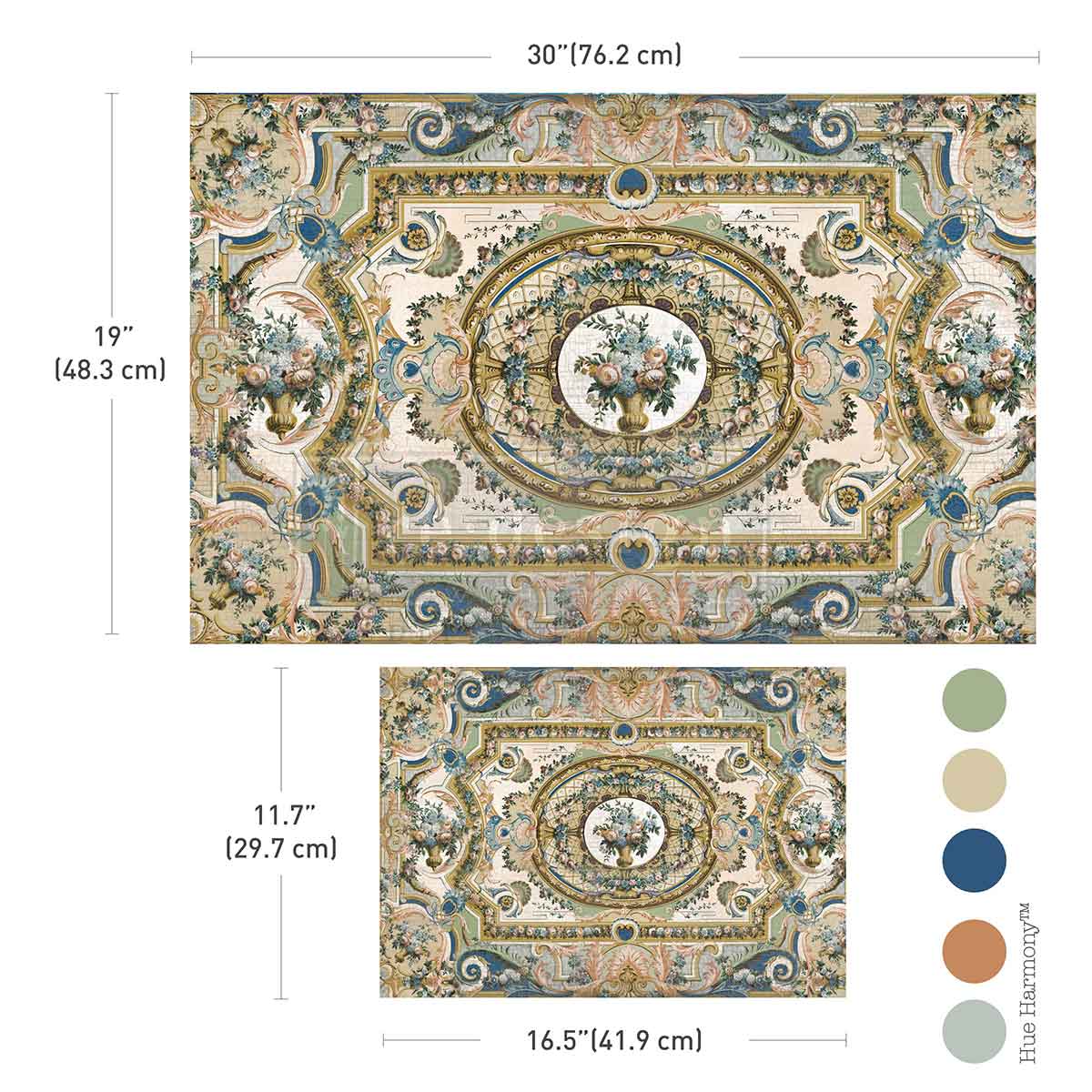Serenade in Blue  2 Sheet -  A3 11.7"x 16.5" - Decoupage Fiber Paper