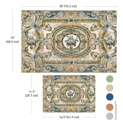 Serenade in Blue  2 Sheet -  A3 11.7"x 16.5" - Decoupage Fiber Paper