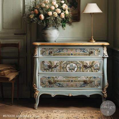 Serenade in Blue  2 Sheet -  A3 11.7"x 16.5" - Decoupage Fiber Paper
