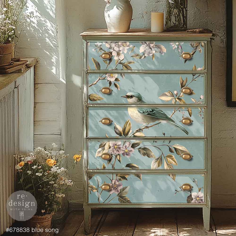 Blue Song -  A1 23.4"x 33.1" - Decoupage Fiber Paper