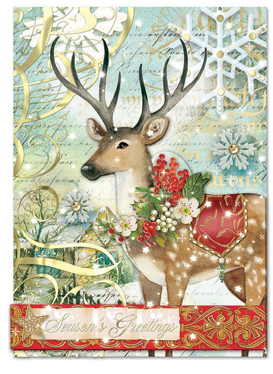 Botanical Deer Holiday Boxed Cards