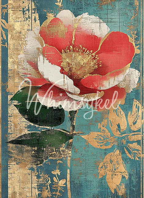 Coral Blossom - Lg 21" x 29" Decoupage Paper by Whimsykel Designs