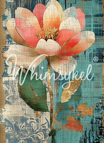 Faded Luxe - Lg 21" x 29" Decoupage Paper by Whimsykel Designs