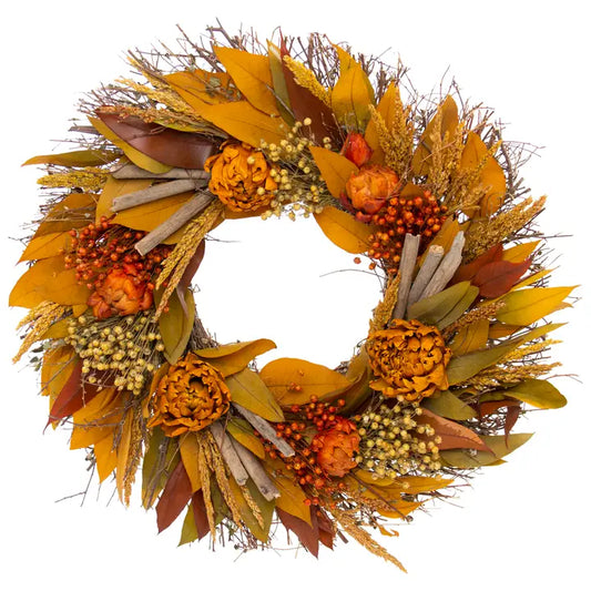 100% Natural Autumn Artichoke Wreath - Made to Order