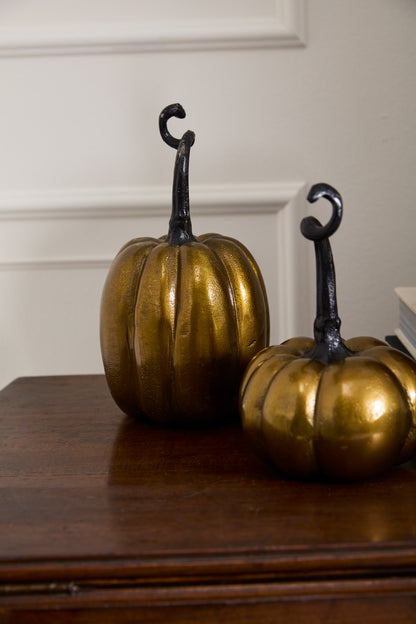 Pumpkin 10.75in Aged Bronze Totem