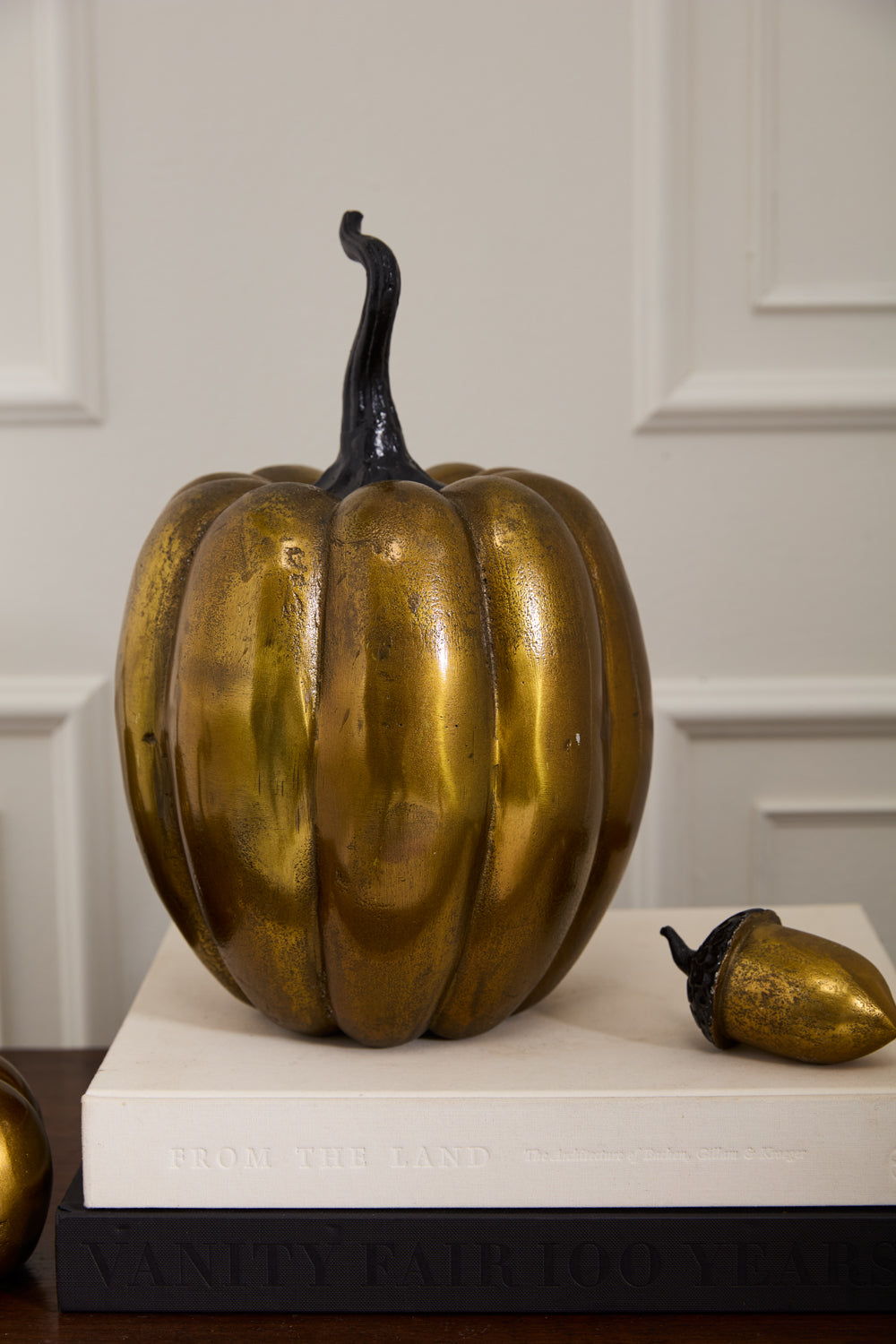Pumpkin 13.5in Aged Bronze Totem