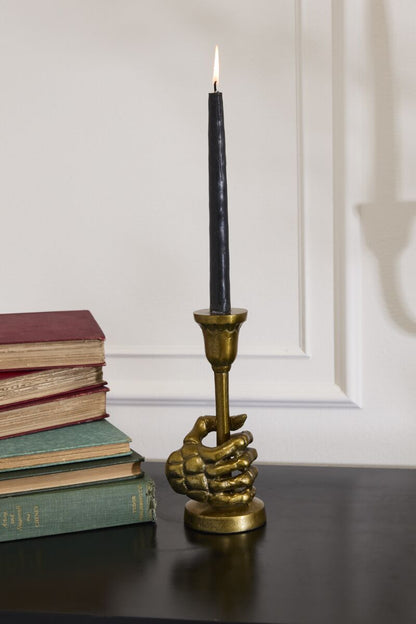 Skeleton Aged Bronze Candleholder