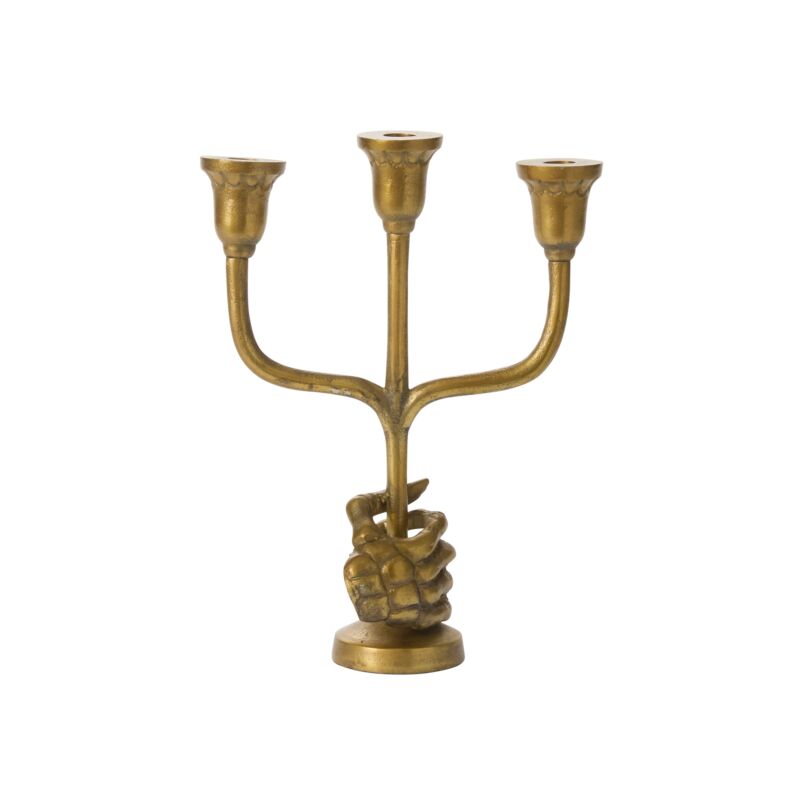 Skeleton Aged Bronze Candelabra