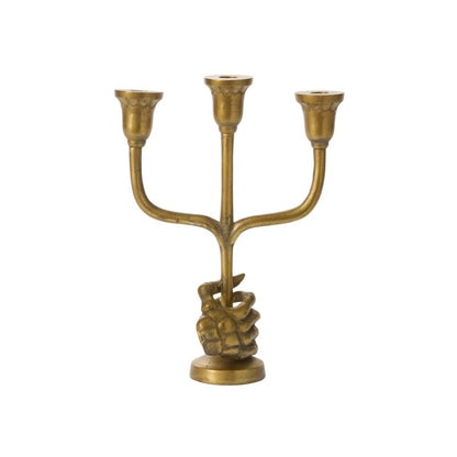 Skeleton Aged Bronze Candelabra