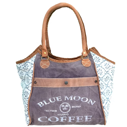 Blue Moon Coffee Upcycled Canvas & Leather
