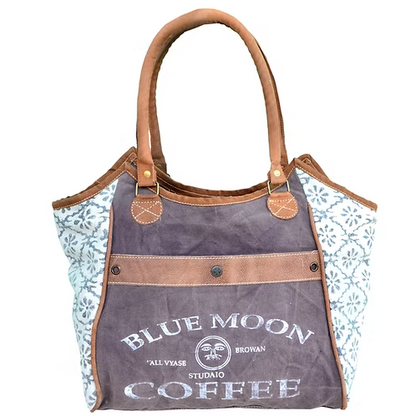 Blue Moon Coffee Upcycled Canvas & Leather