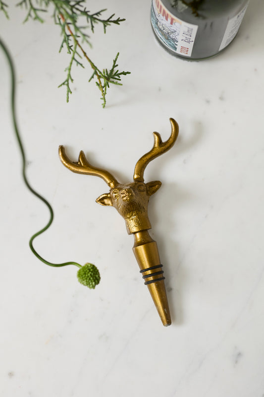 Winter Woods Deer Bottle Stopper