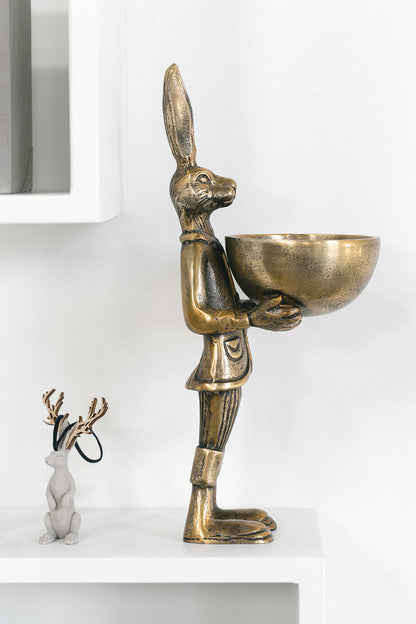 Eric the Hare Dish - Authentic E&E Eloise Collection Bronzed Aluminum