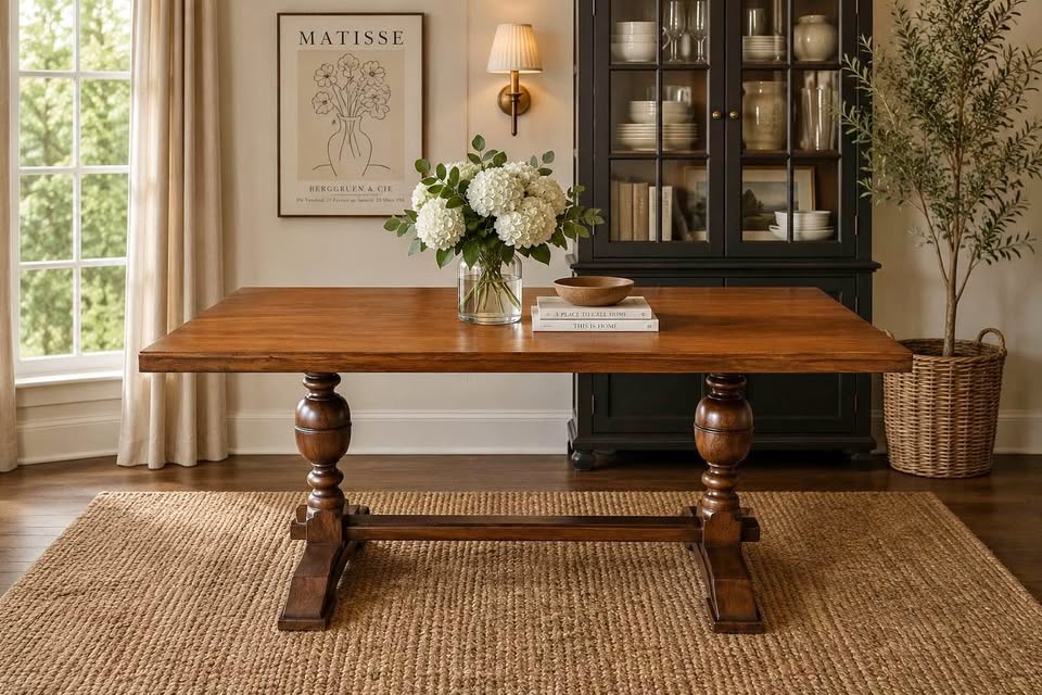 Oak Trestle Table
