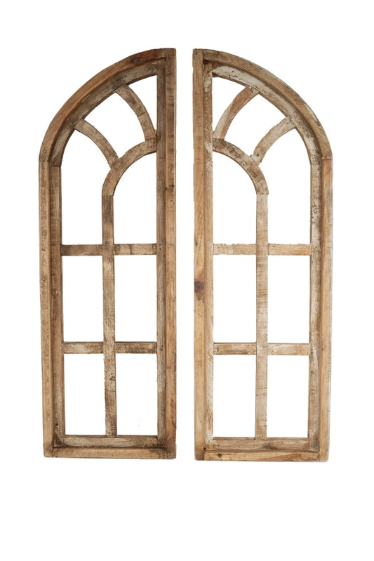 Cathedral Window Wood Wall Art Set of 2