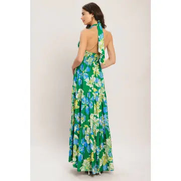 Geneviève Floral Halter Maxi