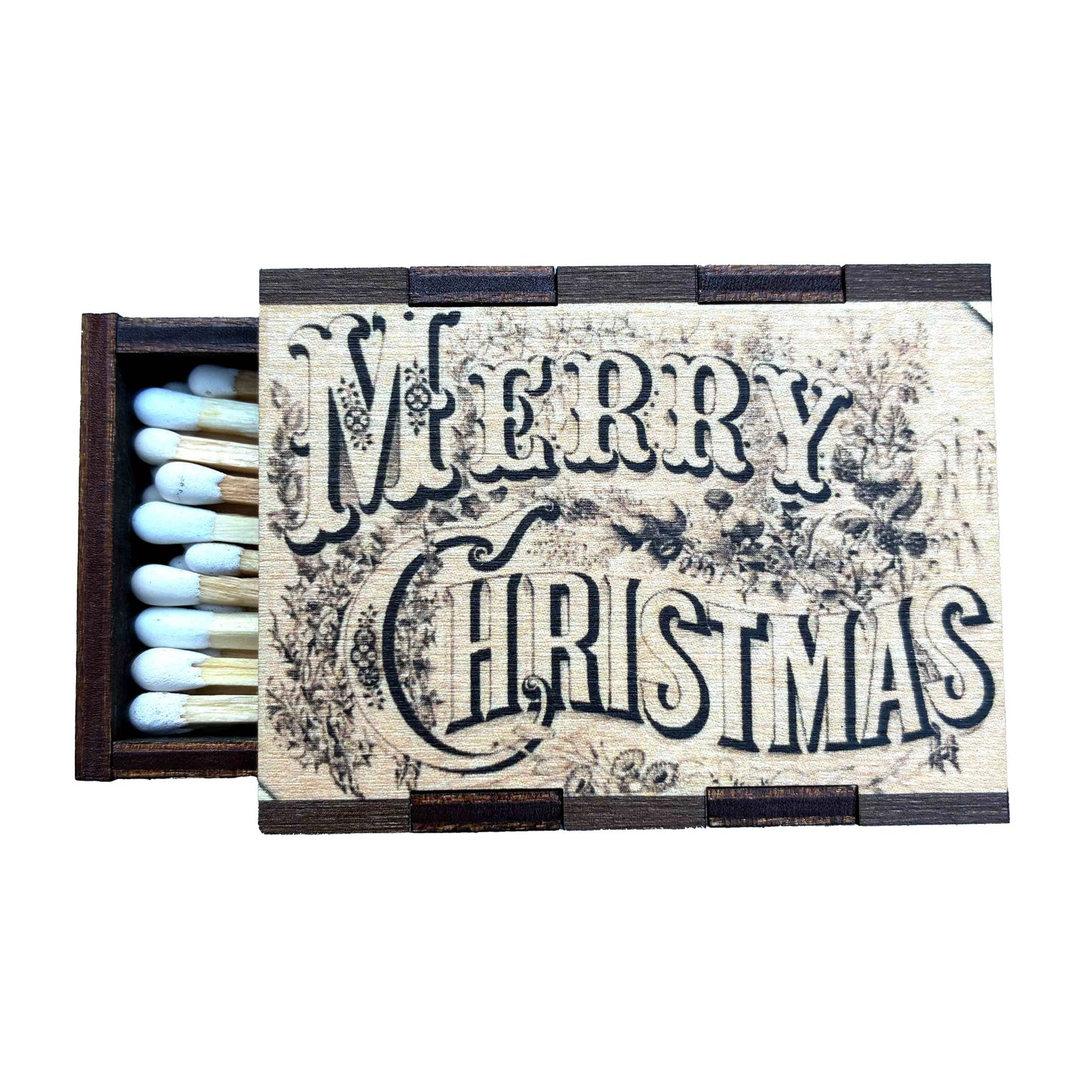 Merry Christmas Wooden Matchbox