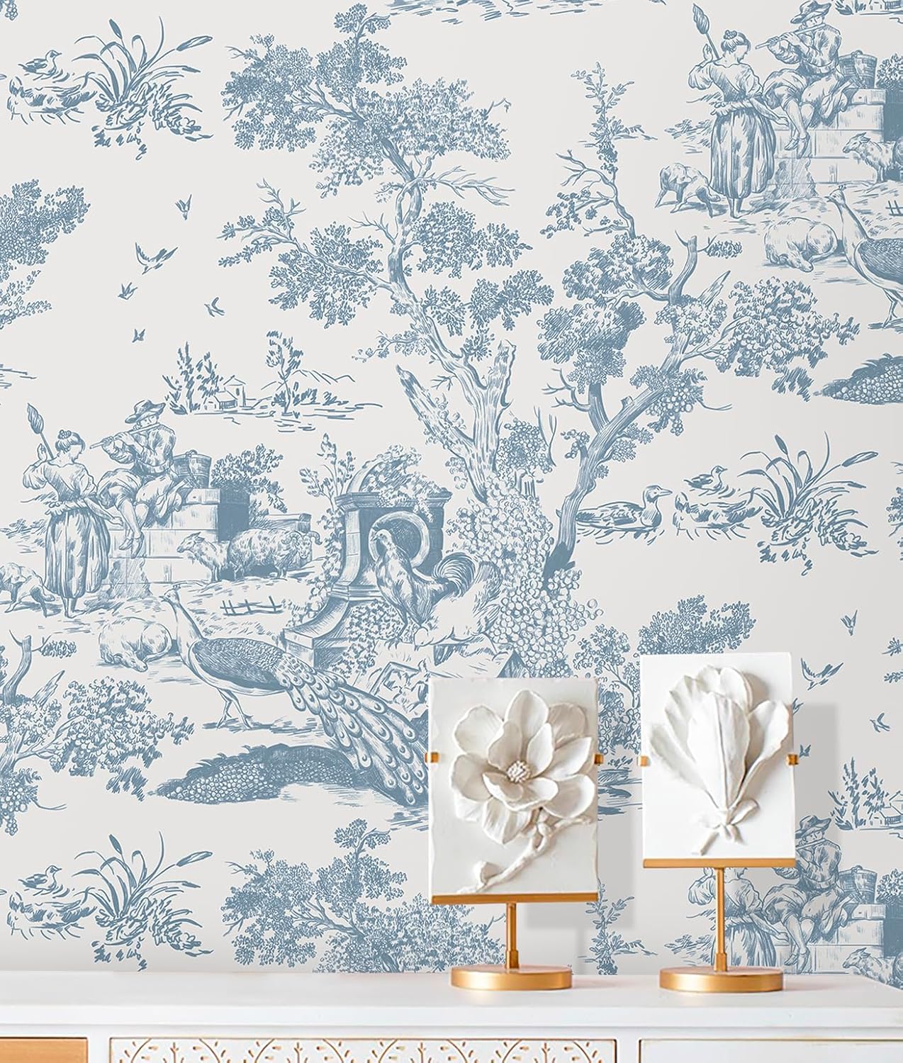 Bluebell Toile Peel and Stick Wallpaper