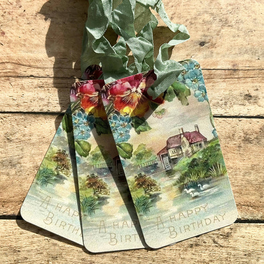 Happy Birthday 3pk Tag & Ribbon Set