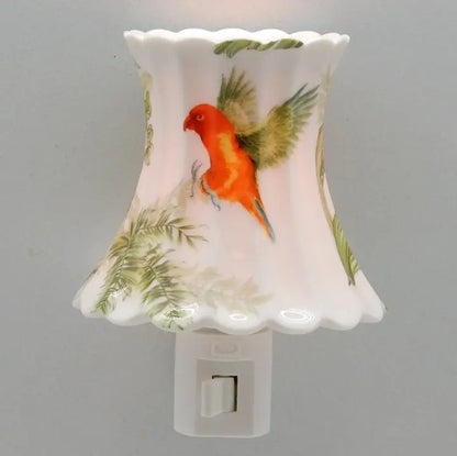 Tropical Parrot - Porcelain Nightlight 24K Gold Trim