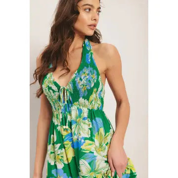 Geneviève Floral Halter Maxi