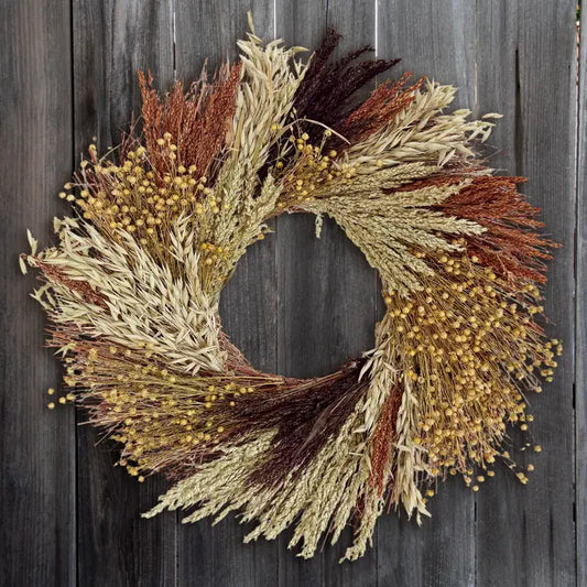 100% Natural Grains Autumn Wreath - Made to Order
