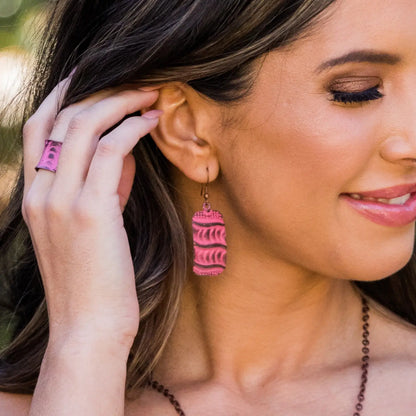 Brass Patina Coral Waves Earrings EP203