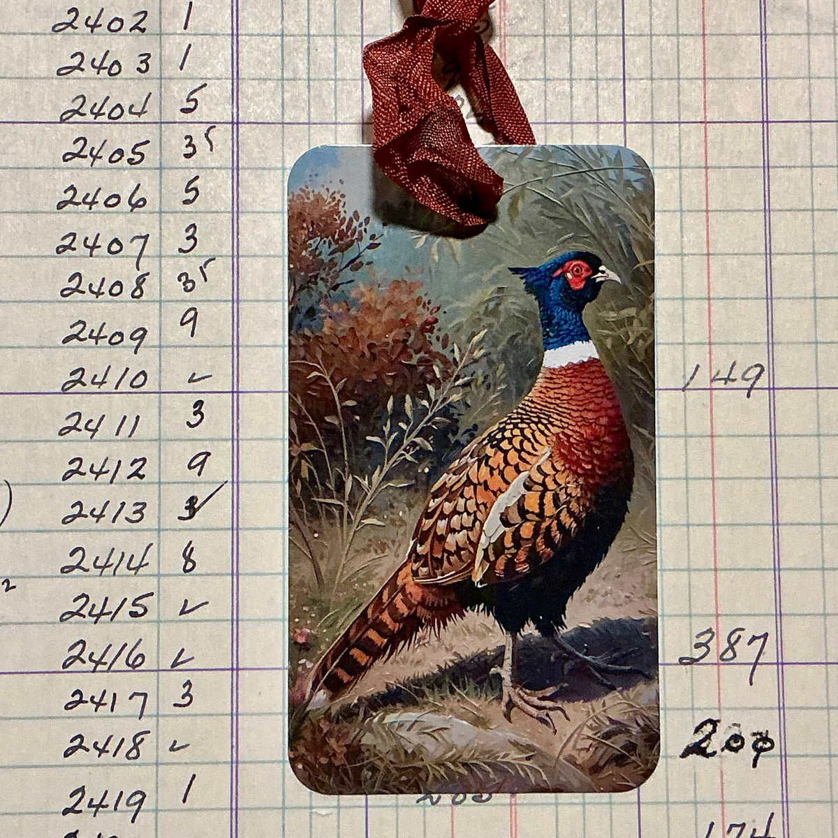 Pheasant 3pk Tag & Ribbon Set