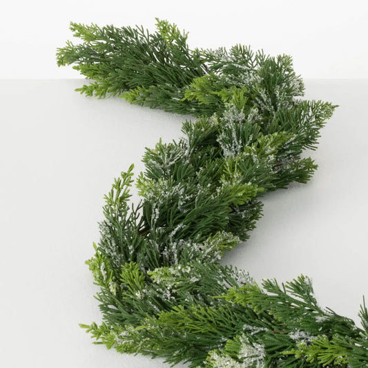 Frosted Green Cedar Garland 72in