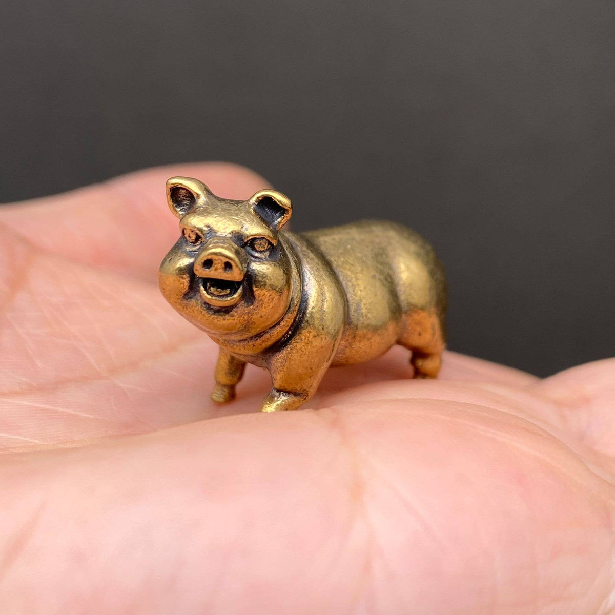 Laughing Pig Bronzed Trinket 70104