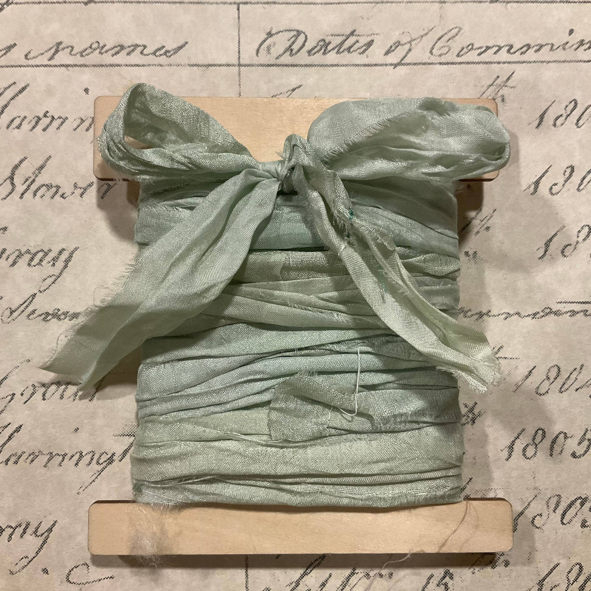 Mint Flower Label 6-Tag & Ribbon Set