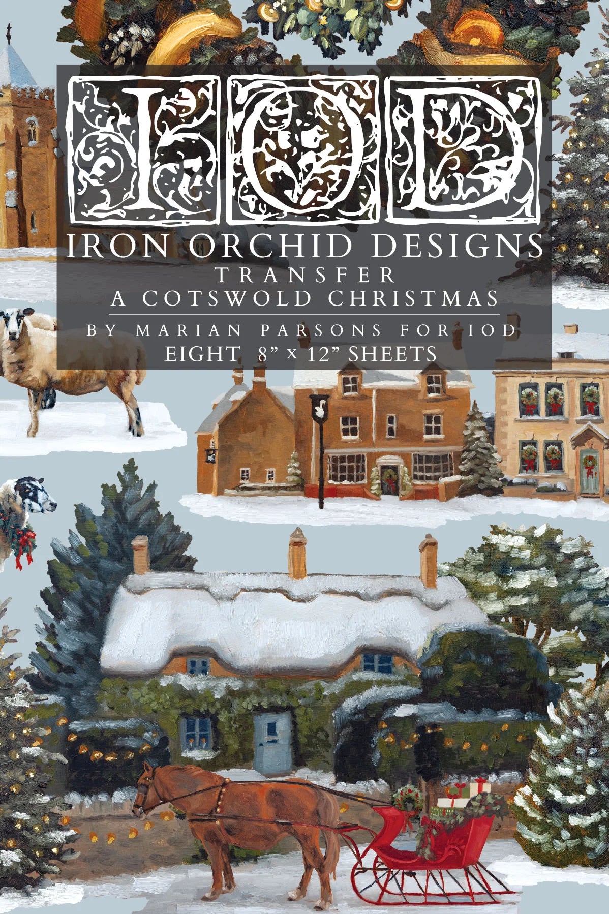 A Cotswold Christmas - 8 Sheet, 8x12 Pad IOD Decor Transfer™ 2026 Holiday Limited