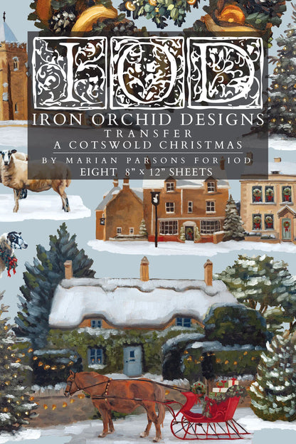 A Cotswold Christmas - 8 Sheet, 8x12 Pad IOD Decor Transfer™ 2026 Holiday Limited