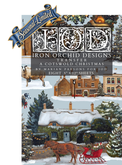 A Cotswold Christmas - 8 Sheet, 8x12 Pad IOD Decor Transfer™ 2026 Holiday Limited