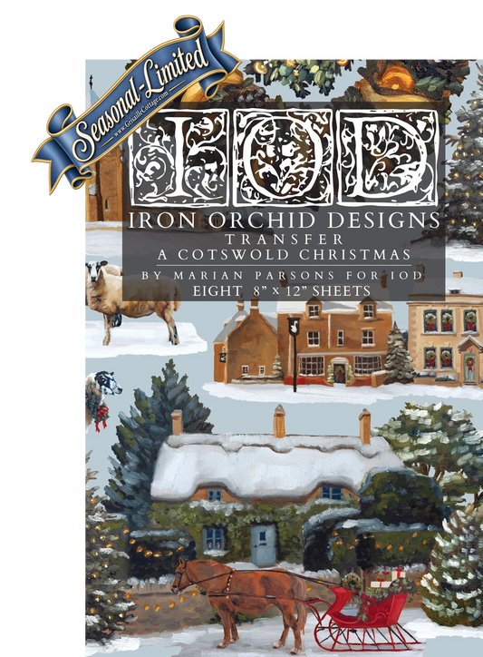 A Cotswold Christmas - 8 Sheet, 8x12 Pad IOD Decor Transfer™ 2026 Holiday Limited