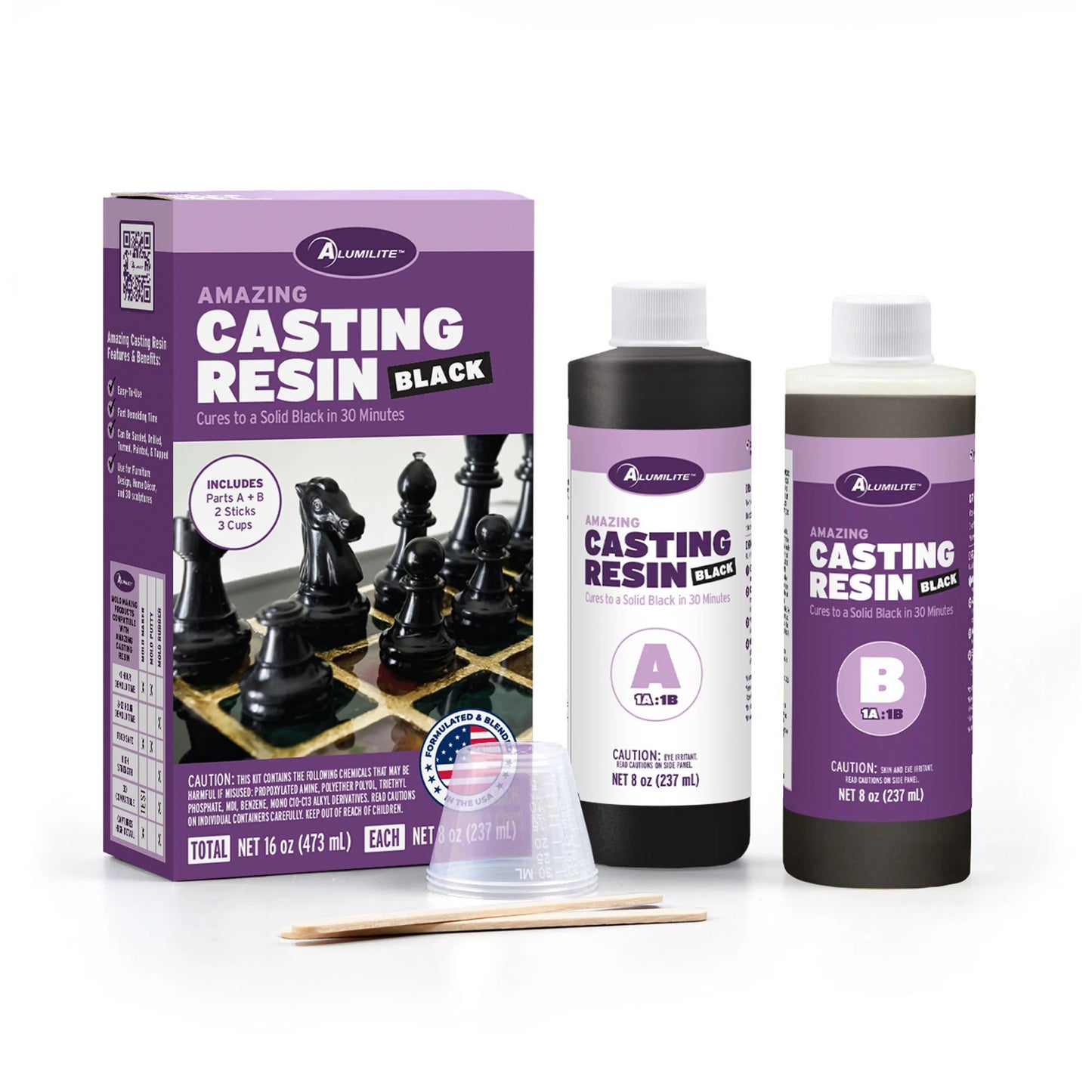 Amazing Casting Resin (Black) 8oz resin & 8oz hardener, 16oz total