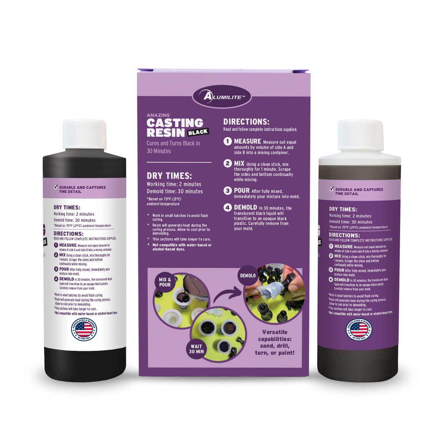 Amazing Casting Resin ( Black ) 8oz resin & 8oz hardener, 16oz total