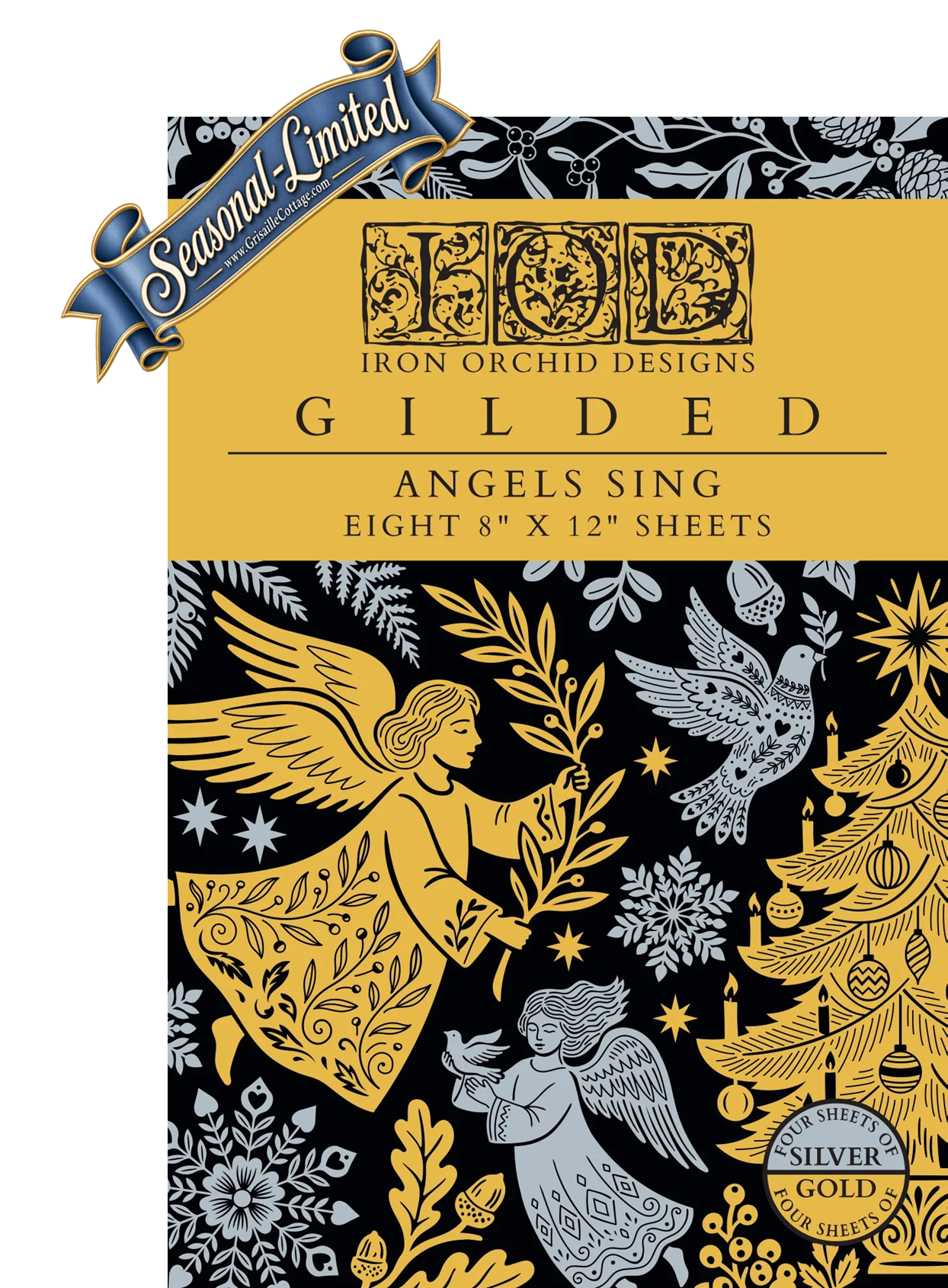 Angels Sing - Gilded Collection - 8 Sheet, 8x12 Pad IOD Decor Transfer™ 2026 Holiday Limited