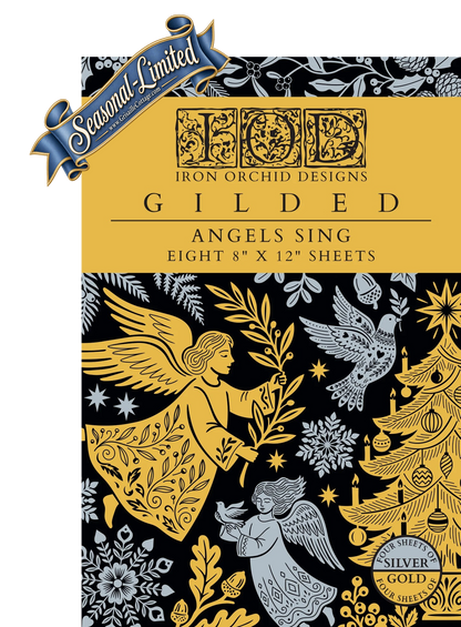 Angels Sing - Gilded Collection - 8 Sheet, 8x12 Pad IOD Decor Transfer™ 2026 Holiday Limited