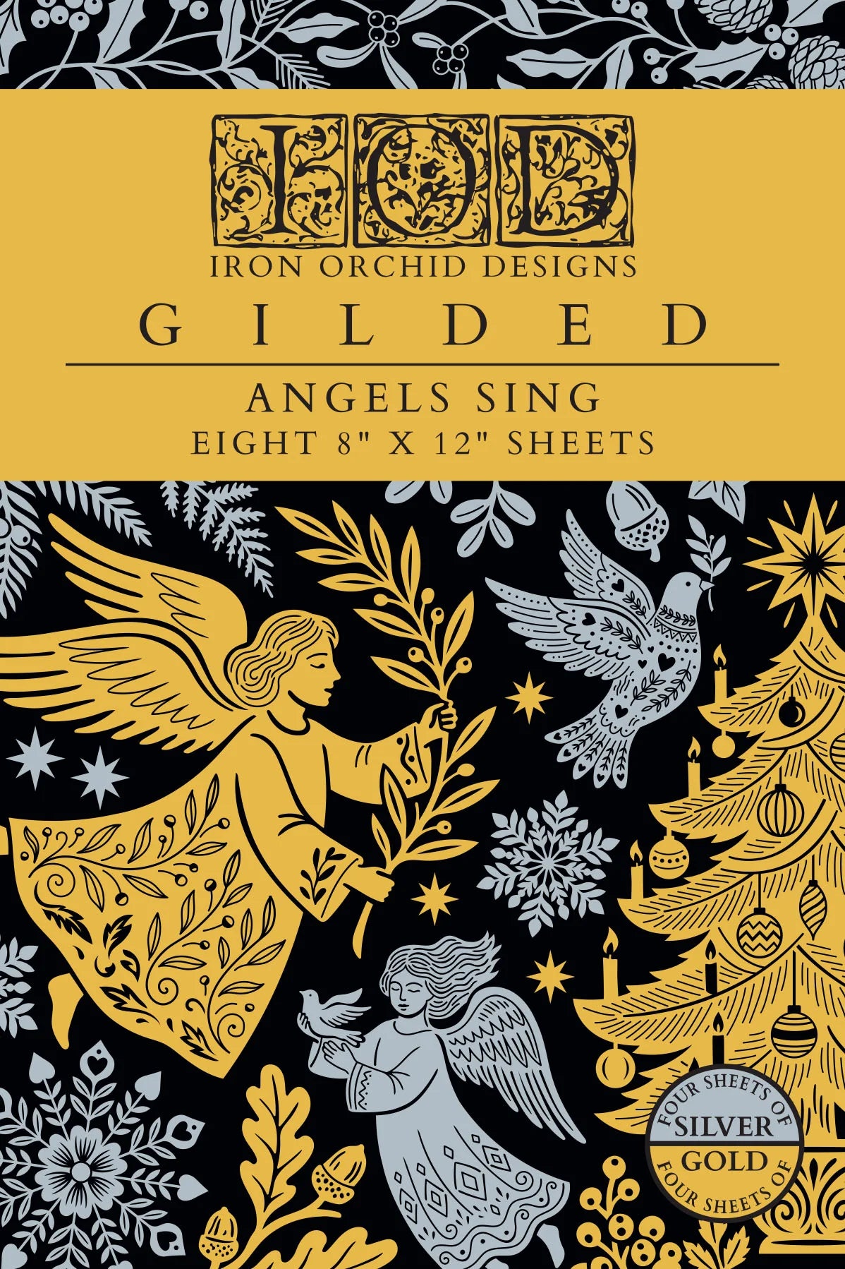 Angels Sing - Gilded Collection - 8 Sheet, 8x12 Pad IOD Decor Transfer™ 2026 Holiday Limited