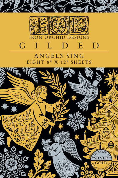 Angels Sing - Gilded Collection - 8 Sheet, 8x12 Pad IOD Decor Transfer™ 2026 Holiday Limited