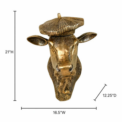 Calvin the Cow Bronzed Aluminum Wall Mount