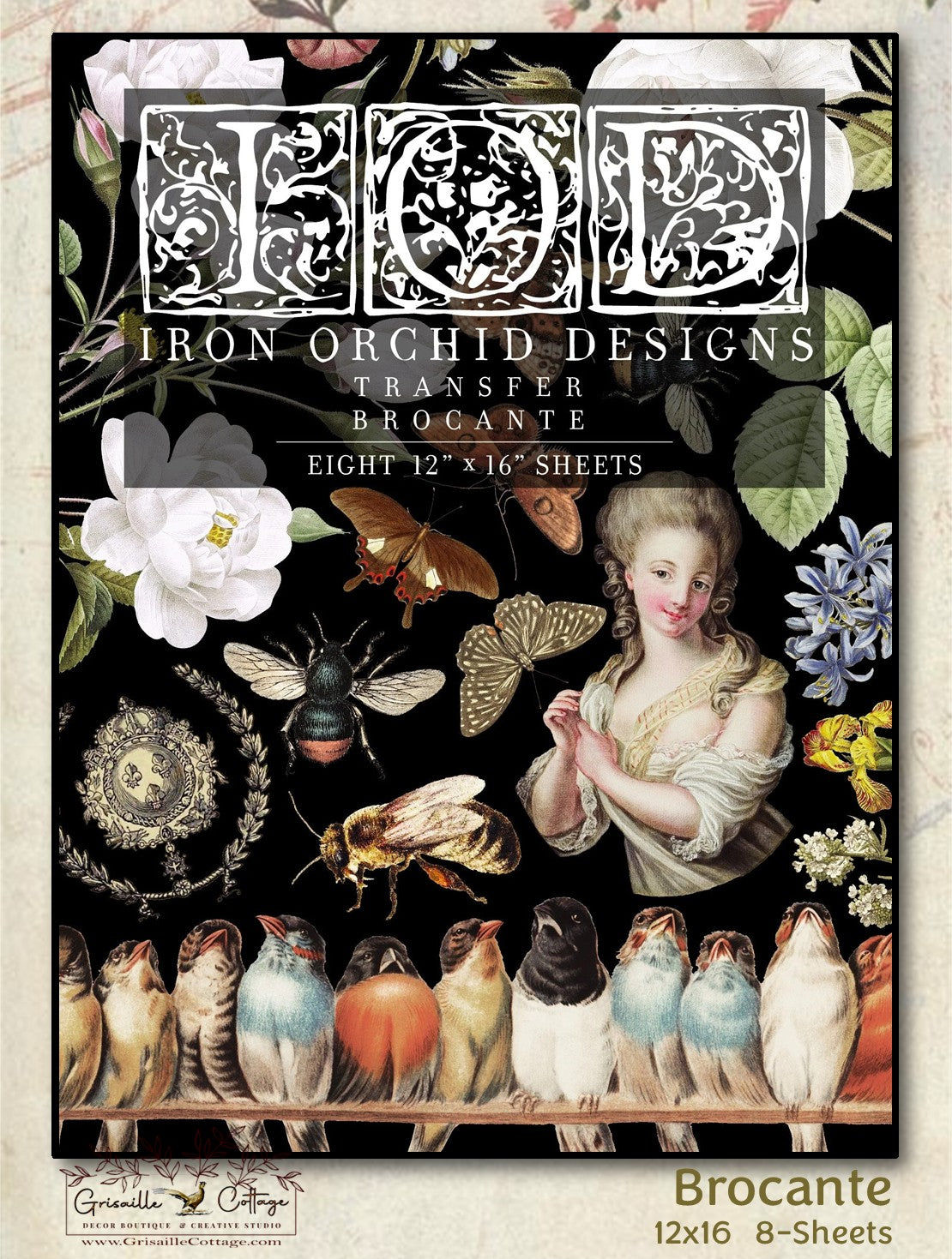 Brocante - 8 Sheet, 12x16 Pad IOD Decor Transfer™