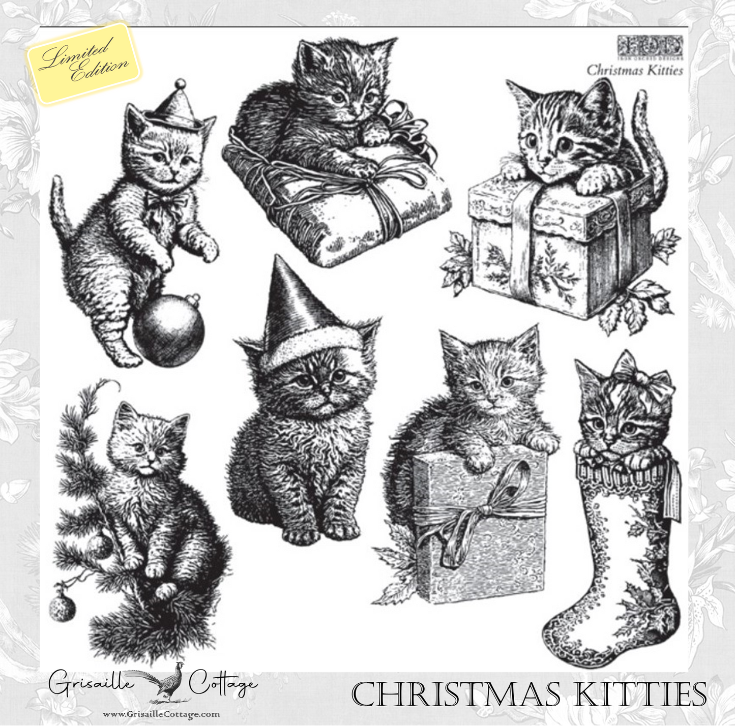 Christmas Kitties ~-IOD Decor Stamp *Limited Edition*
