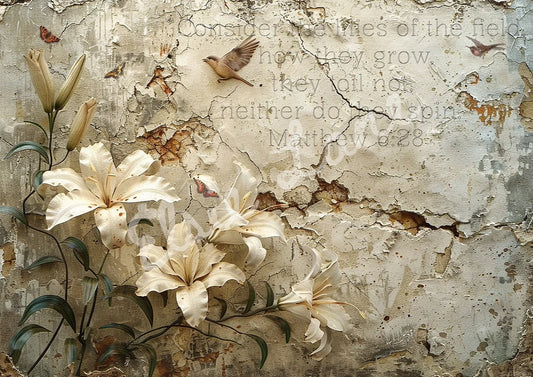 Consider the Lilies EL017 - 21 x 29 Decoupage Tissue Elsie Lane