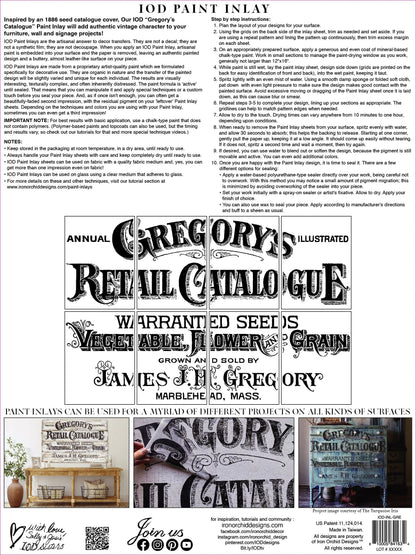 Gregory's Catalogue - 8 Sheet - IOD Paint Inlay™